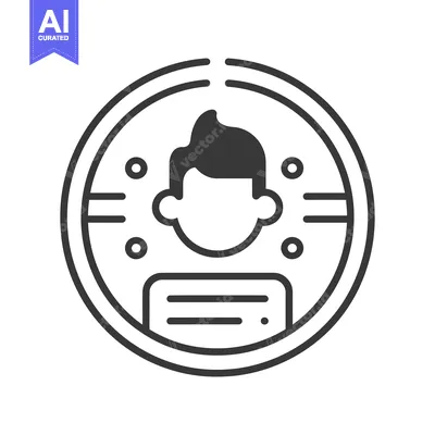 Aset premium populer: Circular Icon Depicting a Person with a Document and Signals