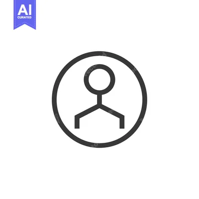Aset premium populer: Circular icon depicting a stick figure with a circle for a head