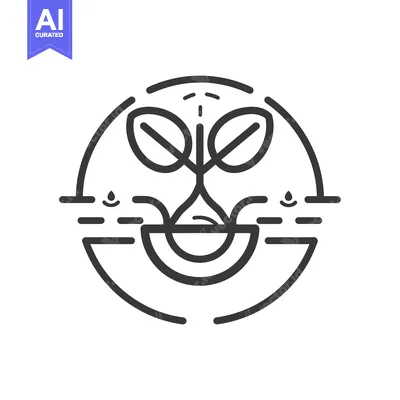 Popular premium asset: Circular Icon of a Sprout with Roots and Water Droplets