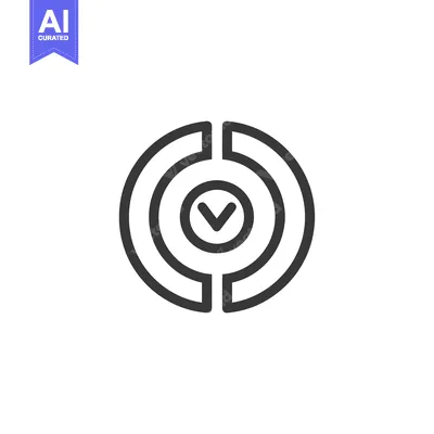 Aset premium populer: Circular Icon with Down Arrow Inside Two Semi-Circles