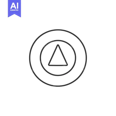 Aset desain premium: Circular Icon with Triangle and Double Outline