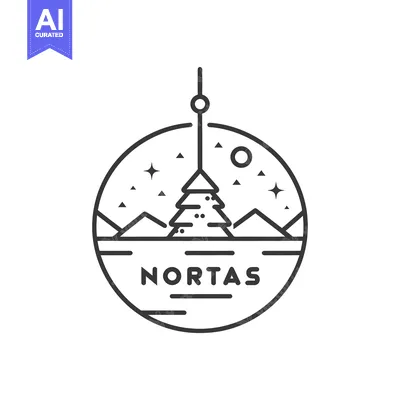 Popular premium asset: Circular Line Art Design with Pine Tree and Mountains