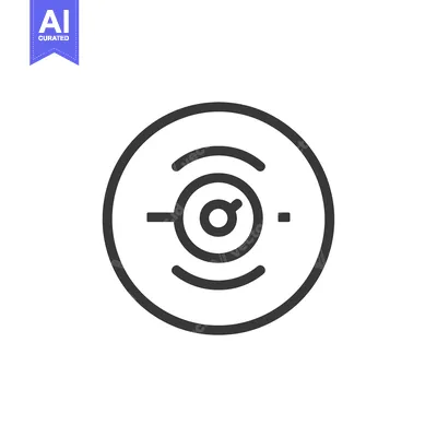 Aset premium populer: Circular Line Icon with an Inner Circle and Two Arcs