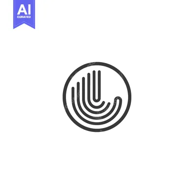 Aset premium populer: Circular Logo with a Hand Symbol Made of Lines