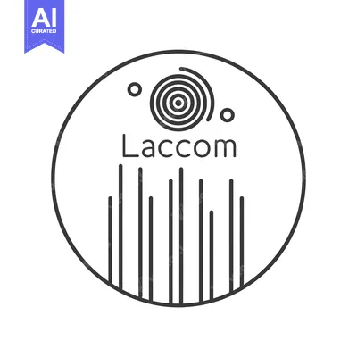 Aset premium populer: Circular Logo with Concentric Circles, Vertical Lines, and Text "Lacco