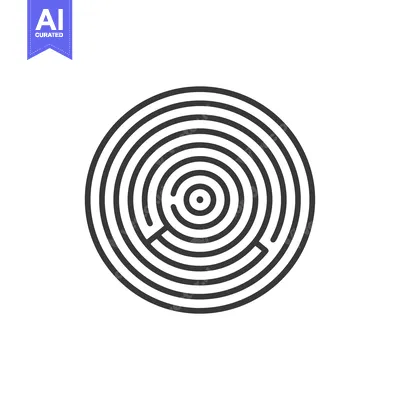 Premium design asset: Circular Maze with Concentric Lines