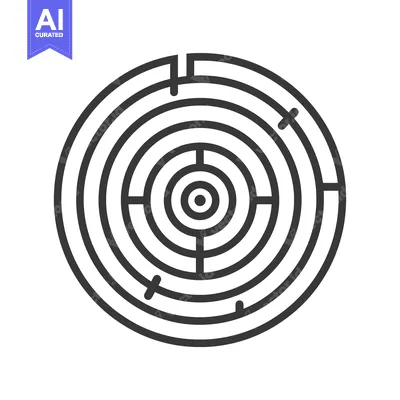 Aset premium populer: Circular Maze with Concentric Rings and Crosshairs