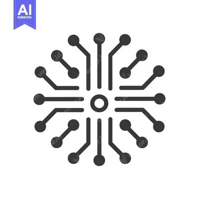 Aset desain premium: Circular Network with Central Hub and Multiple Connections