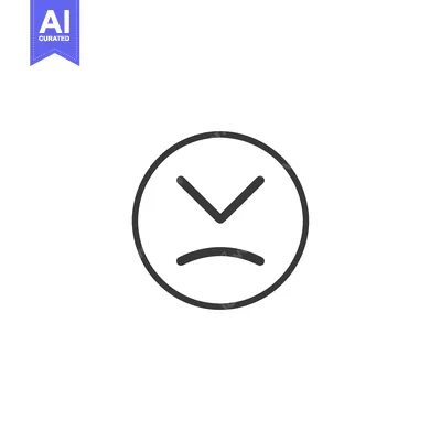 Aset premium populer: Circular Outline of a Sad Facial Expression