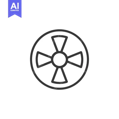 Aset premium populer: Circular outline with four triangular blades inside