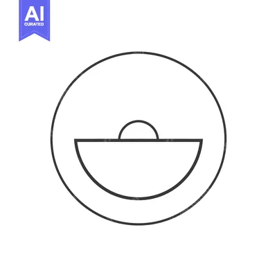 Aset desain premium: Circular Outline with Half Circle and Dot Inside