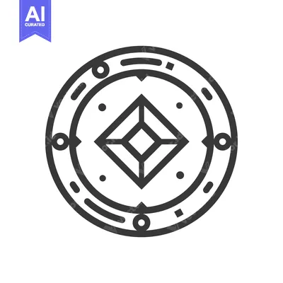 Premium design asset: Circular Symbol with a 3D Diamond-like Shape in the Center