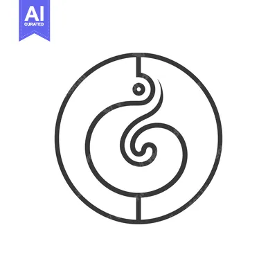 Aset desain premium: Circular Symbol with a Swirling Line Design