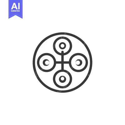Premium design asset: Circular Symbol with Four Concentric Circles and Lines