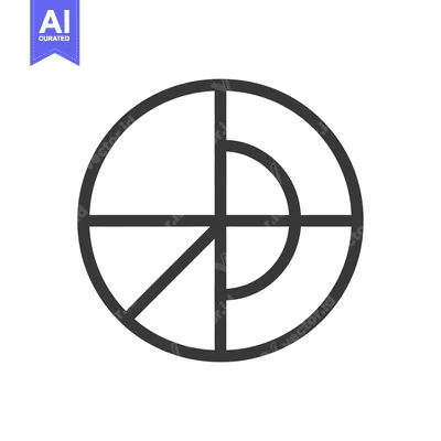 Premium design asset: Circular Symbol with Intersecting Lines and Arcs