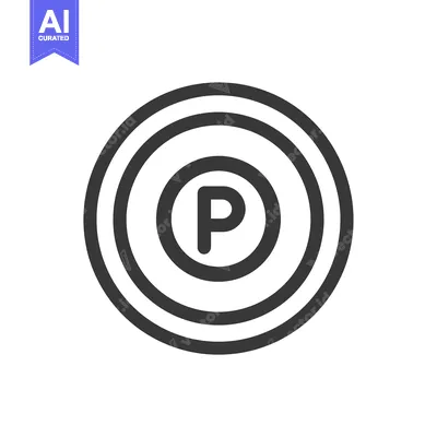 Premium design asset: Circular Symbol with Letter P and Double Ring