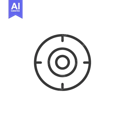 Aset premium populer: Circular target with concentric circles and crosshairs