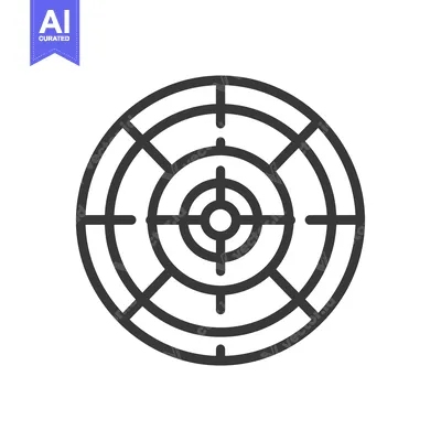 Circular Target with Concentric Rings and Crosshairs