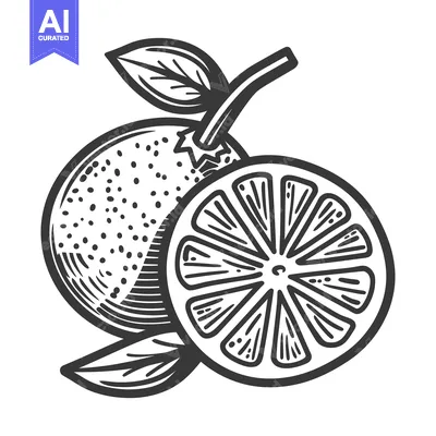 Aset premium populer: Two oranges with leaves and one sliced fruit illustration