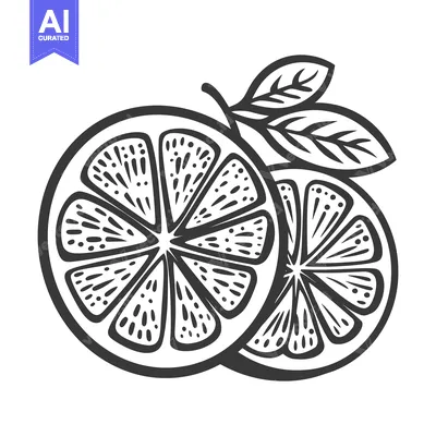 Popular premium asset: Two sliced citrus fruits with leaves appear in graphic form
