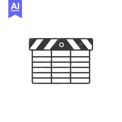 Aset desain premium: A detailed illustration depicts a classic film clapperboard for filmin