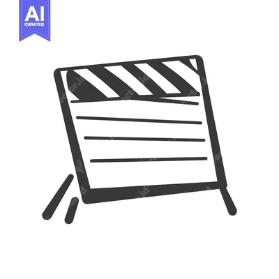 Aset desain premium: A film clapperboard icon used for the motion picture industry
