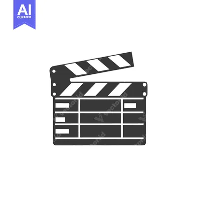 Popular premium asset: A black and white illustration of a movie clapperboard device