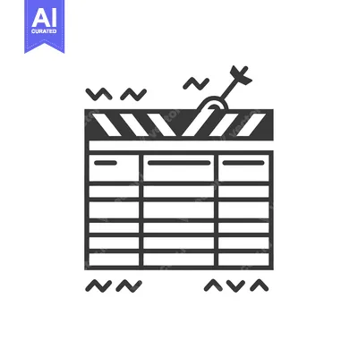 Popular premium asset: A black and white movie clapperboard icon with sound waves