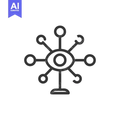 Popular premium asset: Abstract Eye Icon with Connected Nodes, Network Concept, Minimalist De