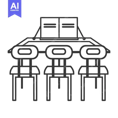 Aset desain premium: Three Chairs and a Table Ready for Musical Performance Practice