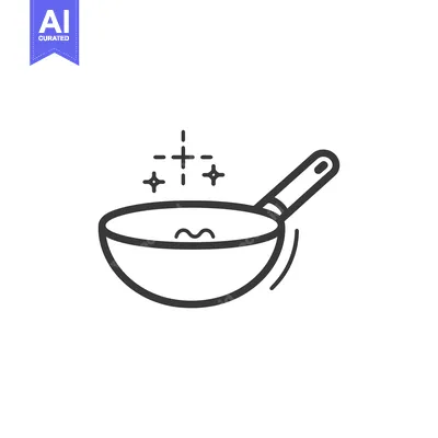 Aset desain premium: Cleaned Wok With Sparkles and Handle