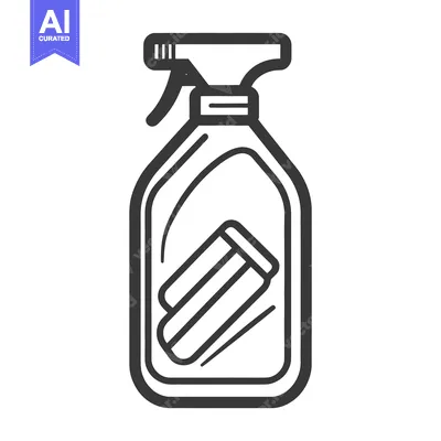 Premium design asset: An illustrated image of a spray bottle and its contents