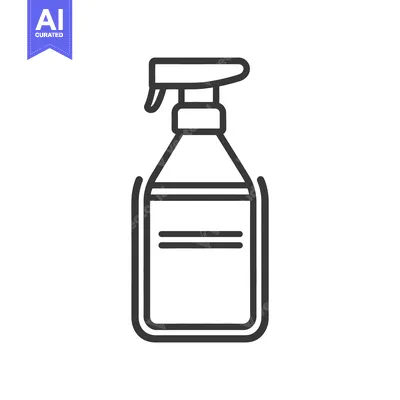 Popular premium asset: A simple illustration depicting a spray bottle for cleaning liquids