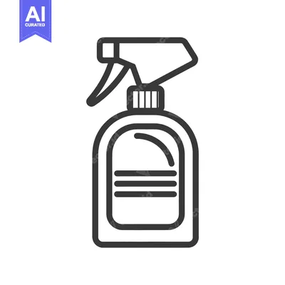 Aset desain premium: The Simple Outlined Image of a Spray Bottle With Trigger