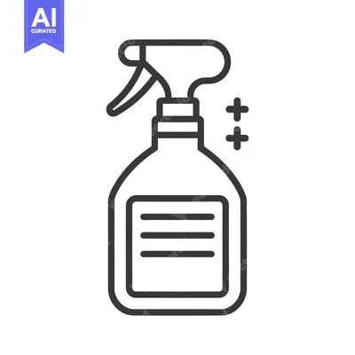 Popular premium asset: Simple black and white illustration of a spray bottle