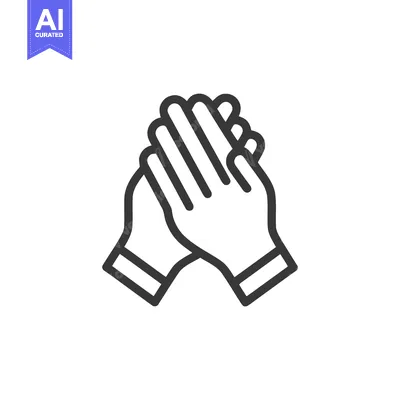Premium design asset: Line Art Icon: Two Hands Clapping in Applause