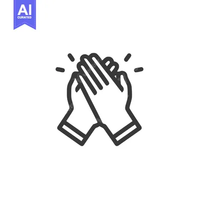 Aset premium populer: Minimalist Clapping Hands Icon: Celebration, Applause, and Achievement