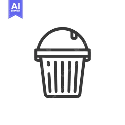 Aset premium populer: Minimalist Trash Can Icon: Clean Line Art for Waste Management Concept