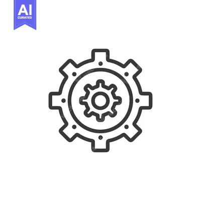 Aset premium populer: Interlocking Gears: A Minimalist Icon of Mechanical Precision and Engi