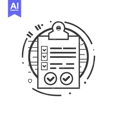 Aset desain premium: Clipboard Checklist With Two Checkmarks in Circles