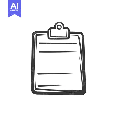 Popular premium asset: A simple black and white drawing of a clipboard