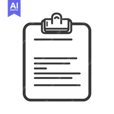 Aset desain premium: A clipboard icon with lined paper ready for written notes