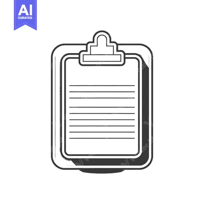 Aset premium populer: An illustrated drawing of a clipboard with a paper and lines
