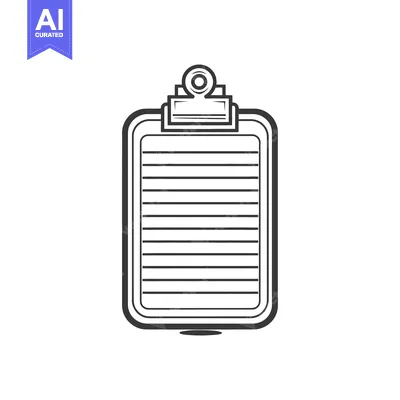 Premium design asset: A simple illustration of a lined clipboard with a clip on top