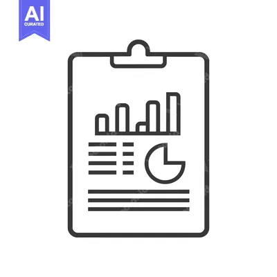 Clipboard with Bar Chart, Pie Chart, and Lines