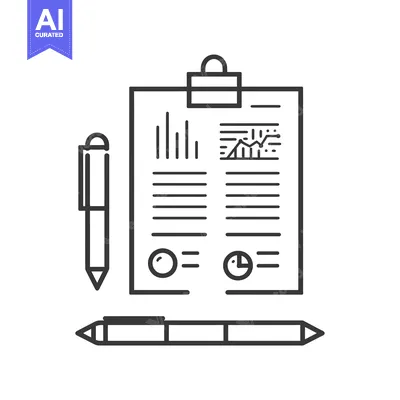 Premium design asset: Clipboard with Charts and Pen Icon Illustration