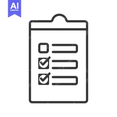 Aset desain premium: Clipboard with Checkboxes and Lines