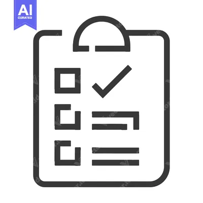 Aset desain premium: Clipboard with Checklist and Checkmark Icon