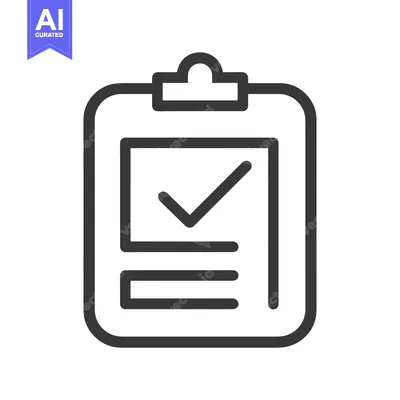 Aset desain premium: Clipboard with Checklist and Checkmark Icon