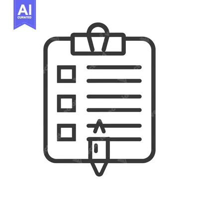 Aset desain premium: Clipboard with Checklist and Pencil Icon